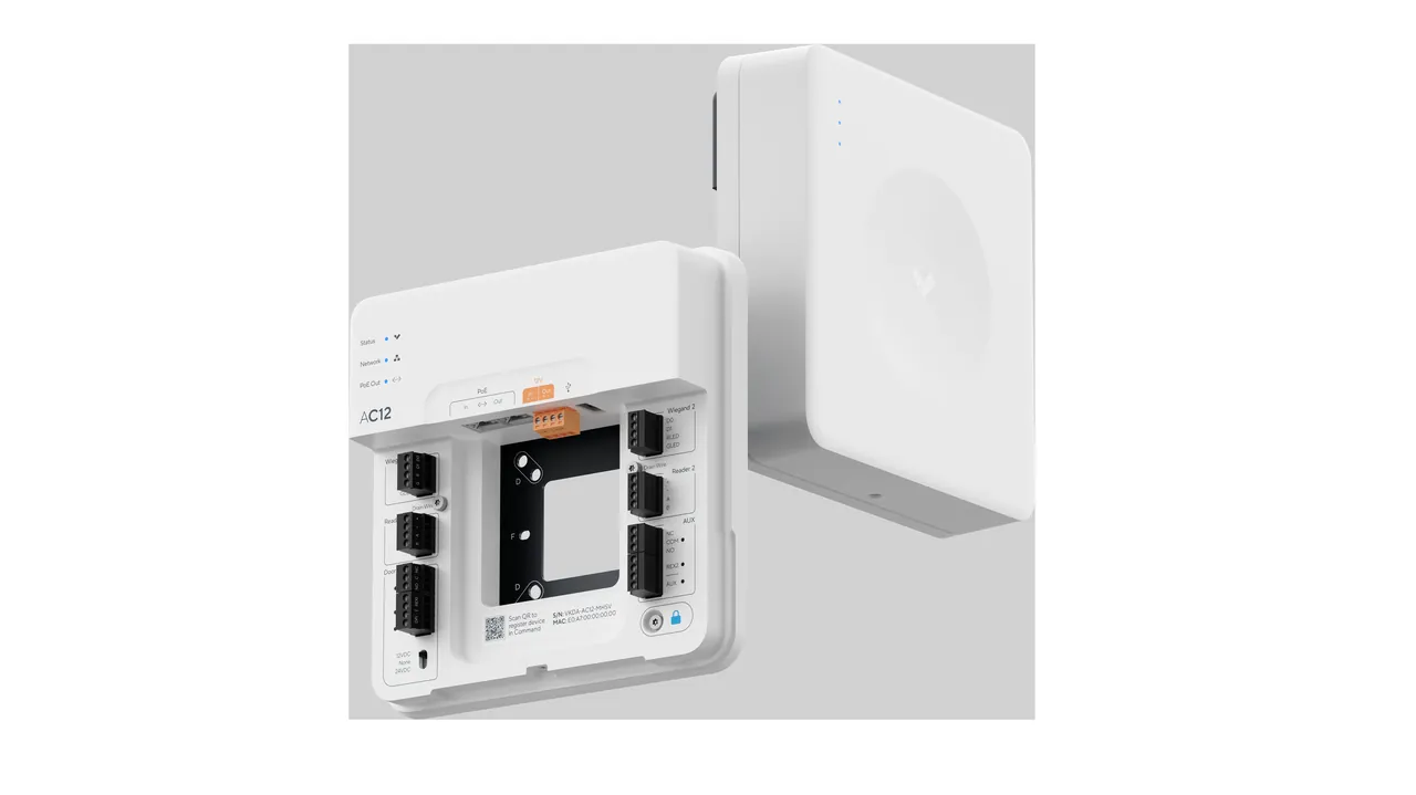 Verkada access control reader at an office entrance