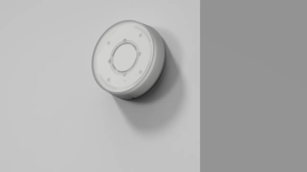 Verkada BZ32 alarm panel mounted flush on a light gray interior wall.