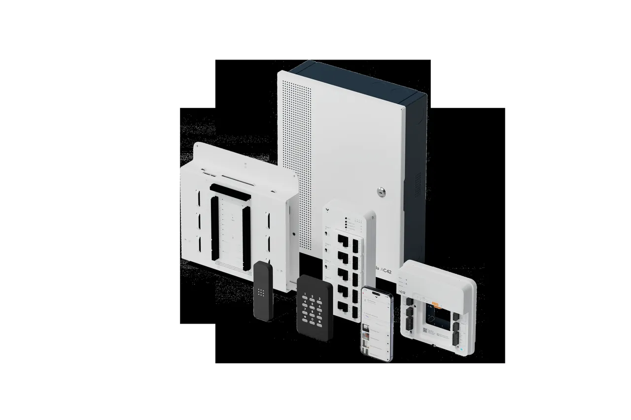 Verkada access control product family arranged together on white background.