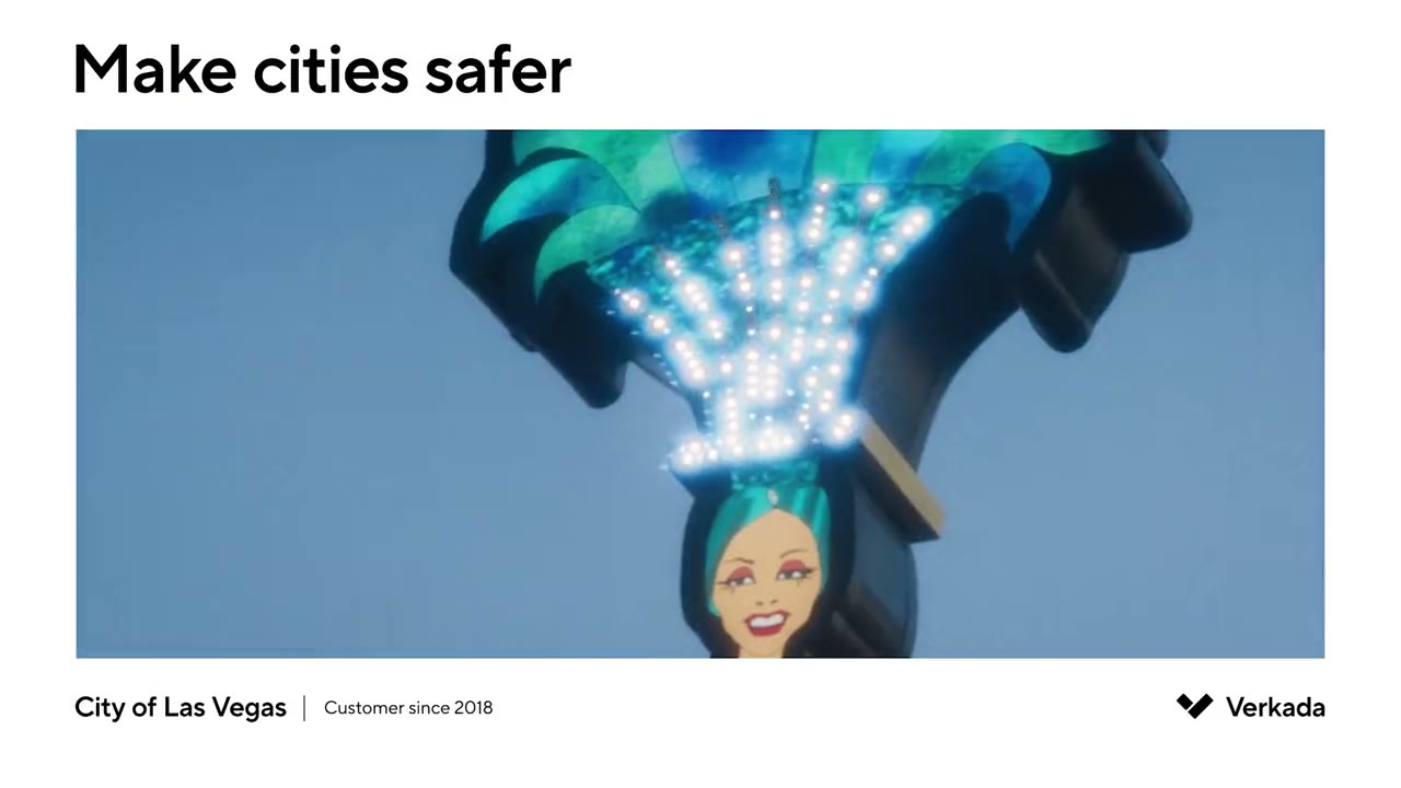 Title card of Verkada's City of Las Vegas customer story: Make cities safer
