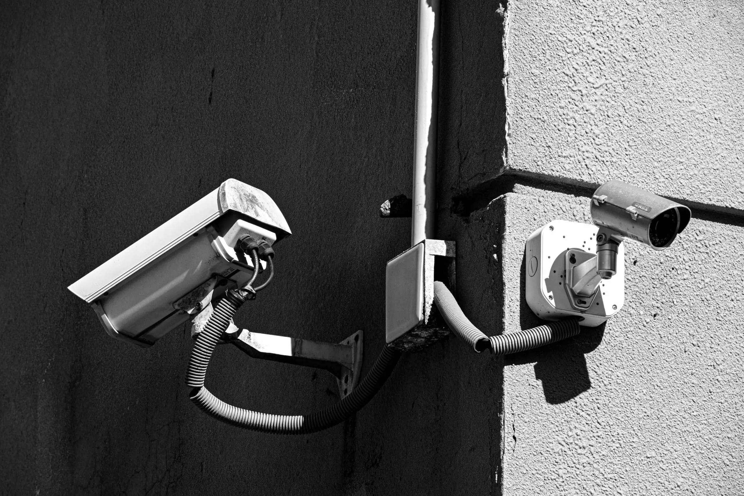 NVR Cameras placed on corner of building meaning