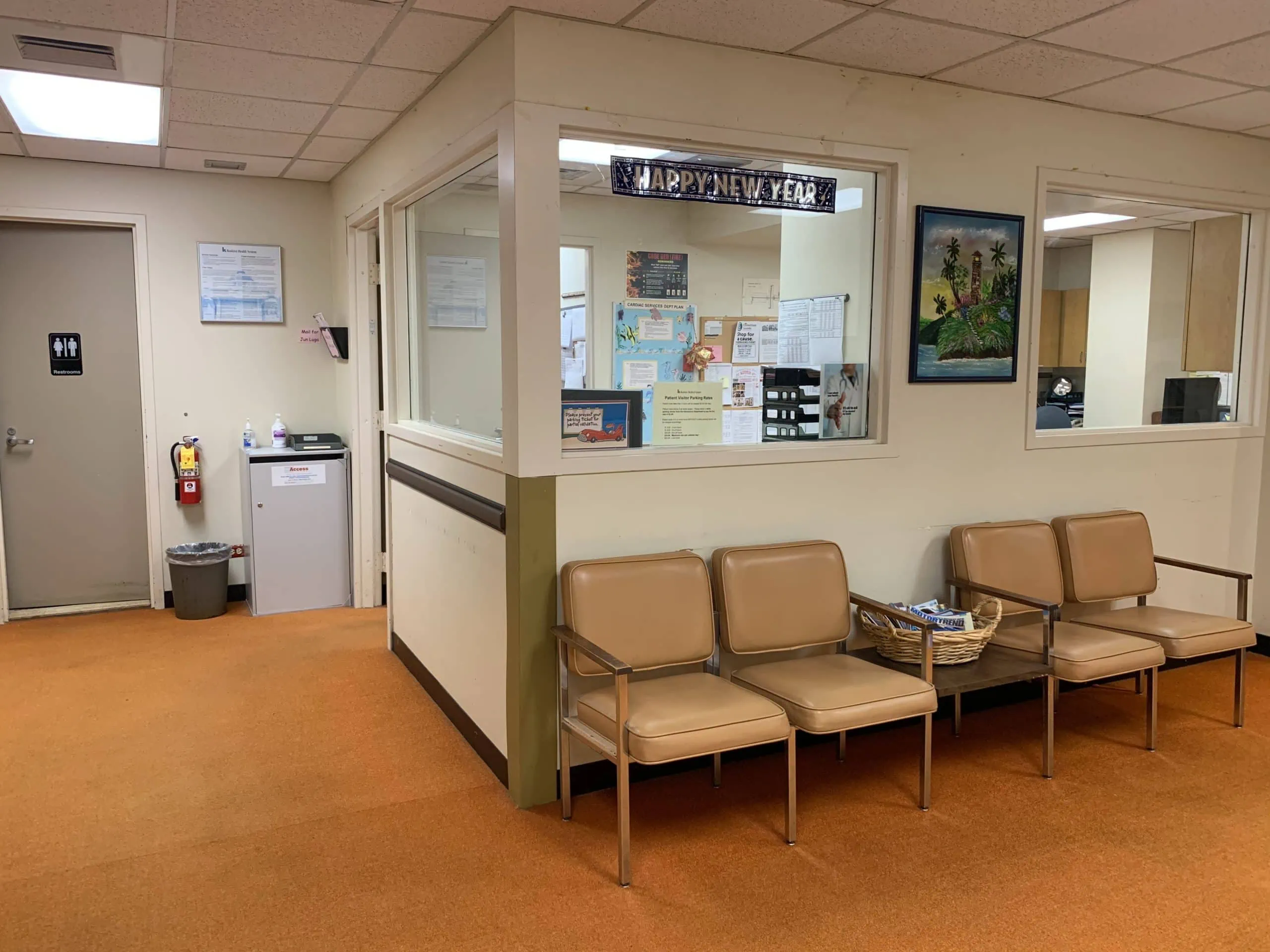 Hospital waiting room equipped with cameras