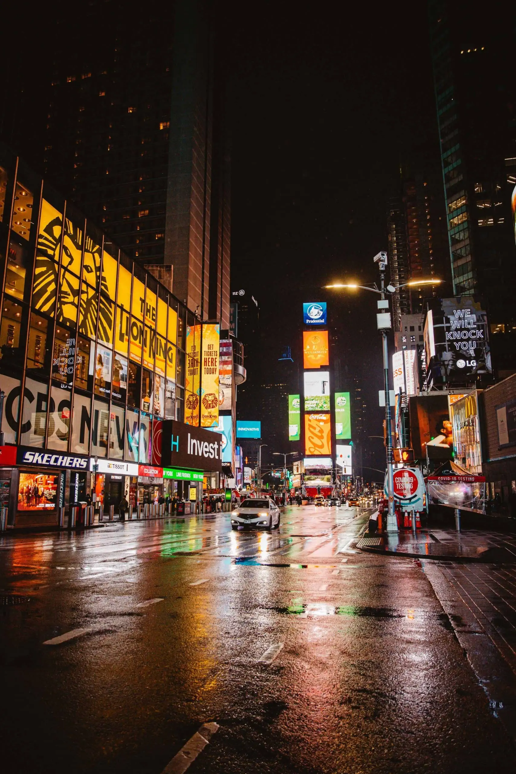 NYC Times square monitored by night vision security cameras