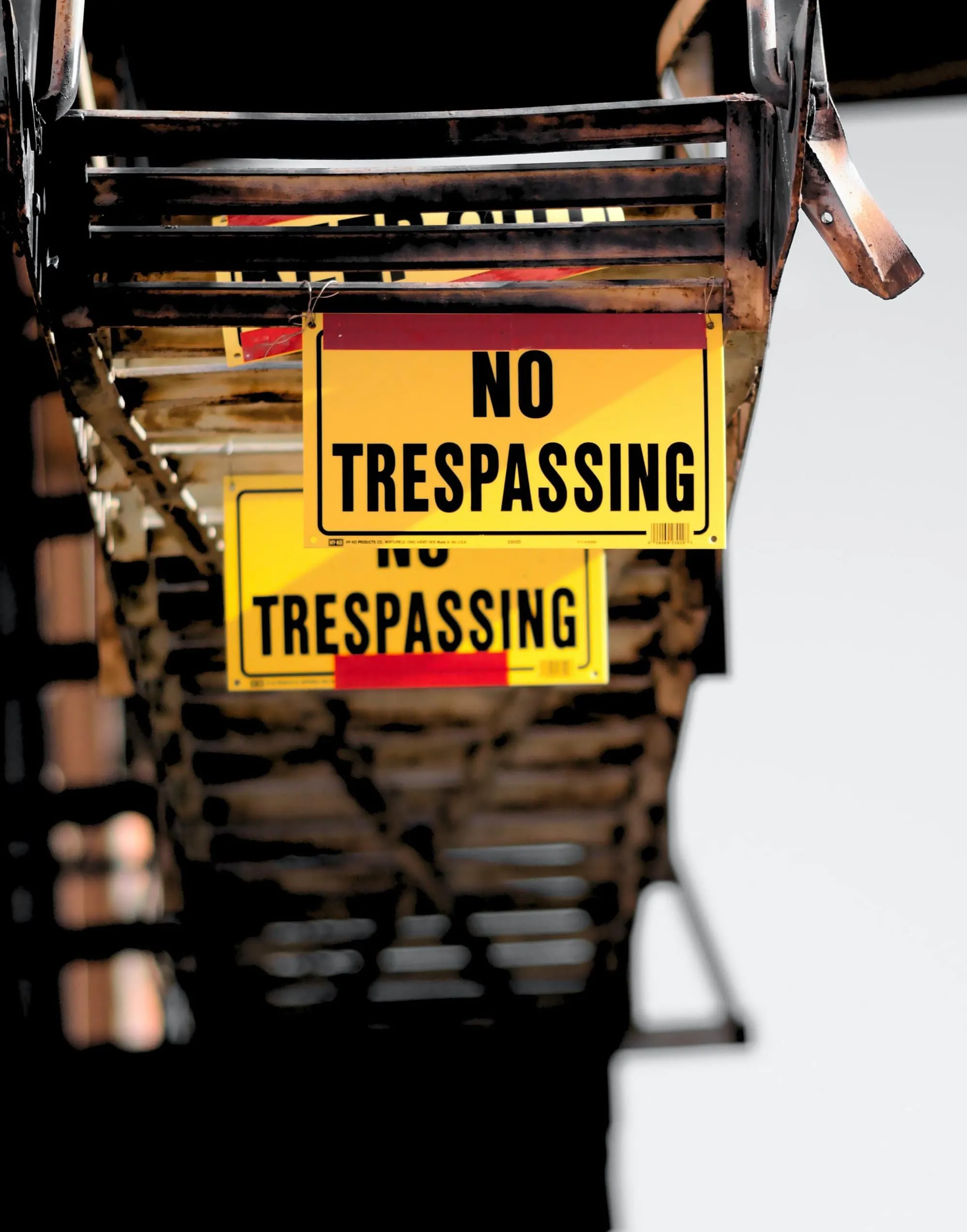 No trespassing sign on a business that has Verkada camera systems