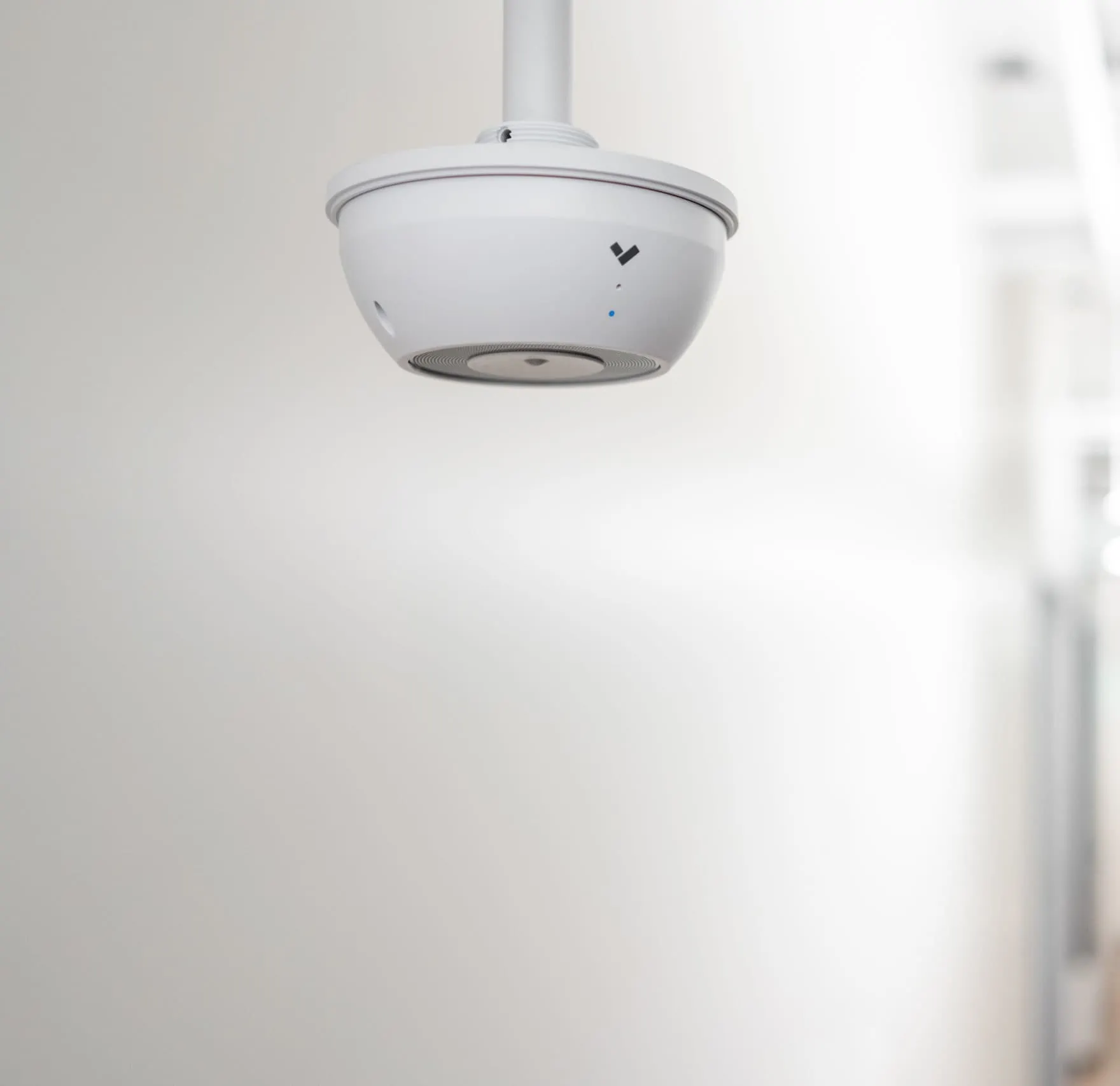 Office building with a smoke detector security camera system