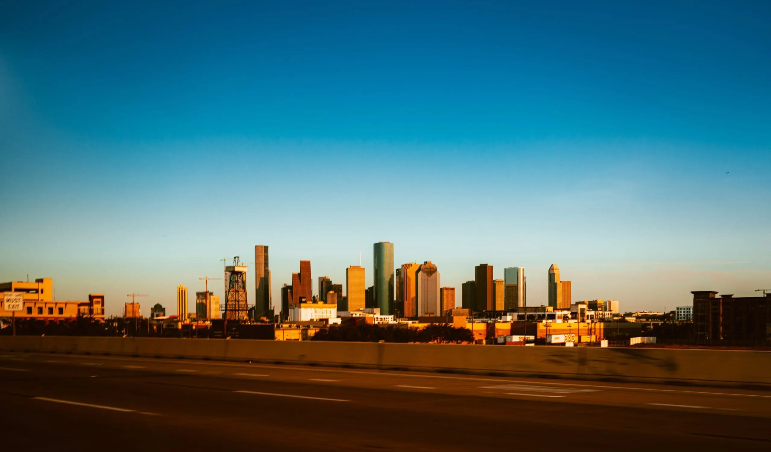Skyline of Houston with businesses that have video surveillance system in Houston, TX business