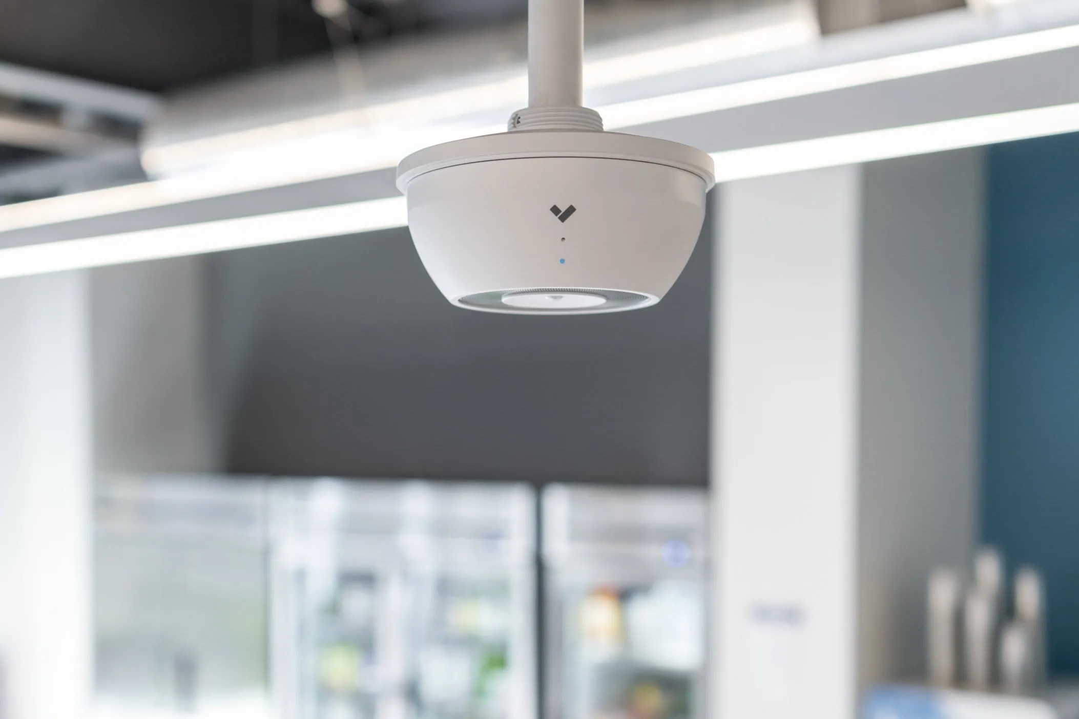 SV11 Environmental Sensor mounted onto ceiling part of Memphis security system
