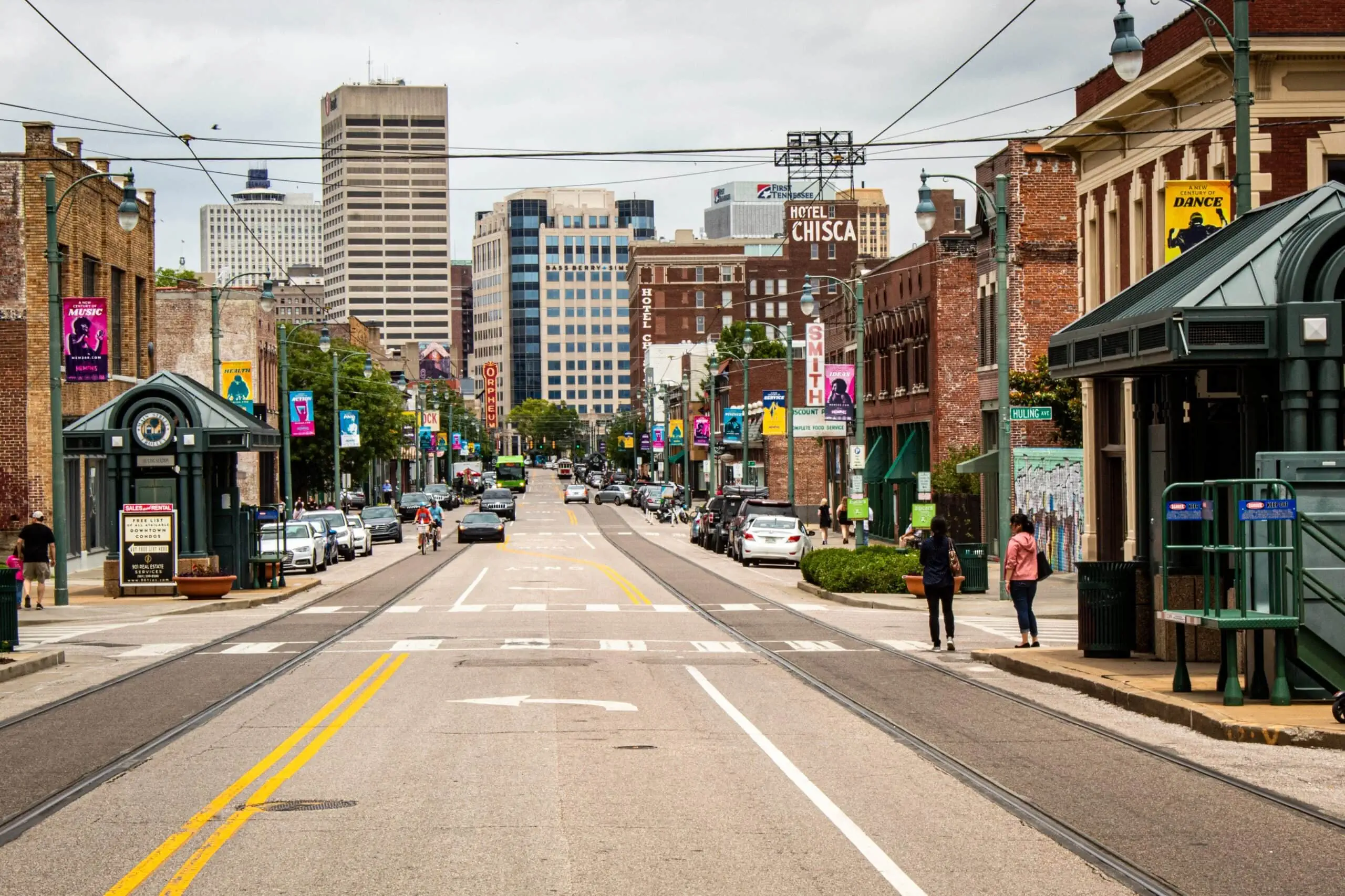 Downtown Memphis with businesses safe with a Verkada security system