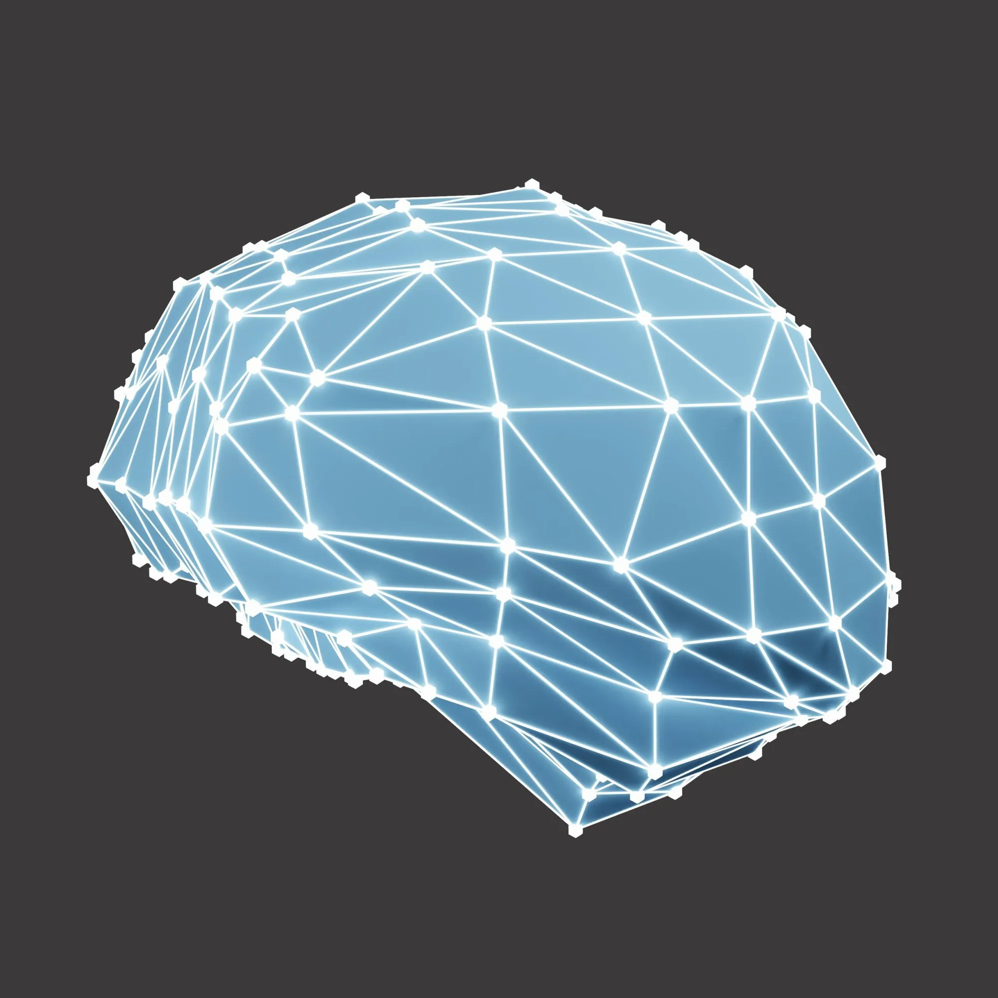 Brain with grid on it symbolizing AI security systems