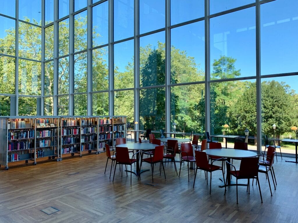 University library in which discussion will be held about how schools can improve safety and security